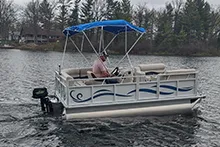EP-14 Electric Pontoon Boat on the lake