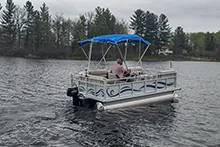 EP-14 Electric Pontoon Boat on the lake
